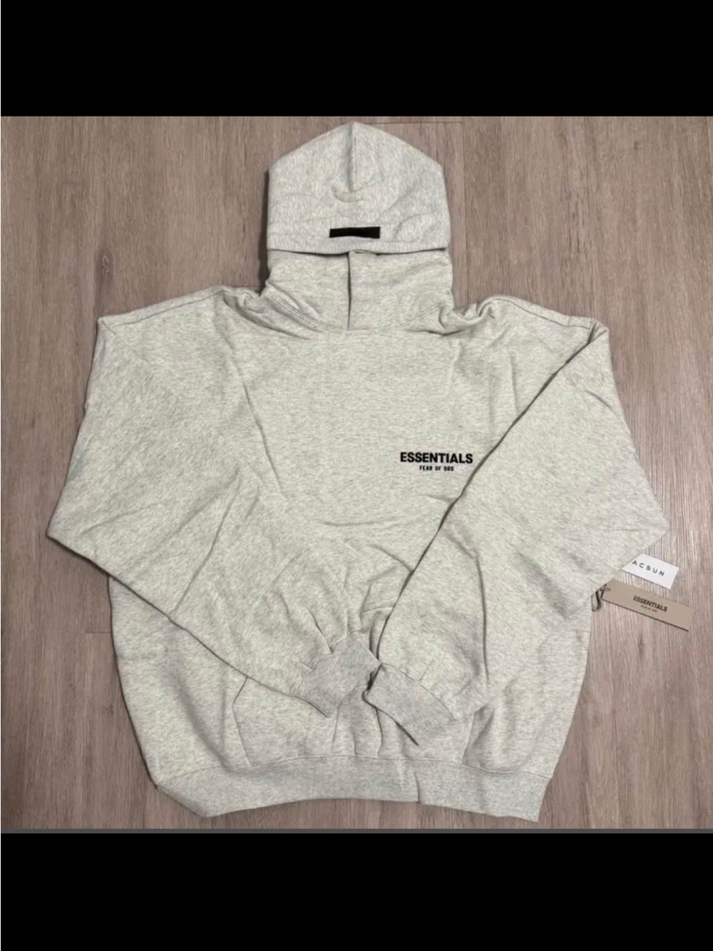 ESSENTIALS Men’s Light Gray Hoodie Sweatshirt